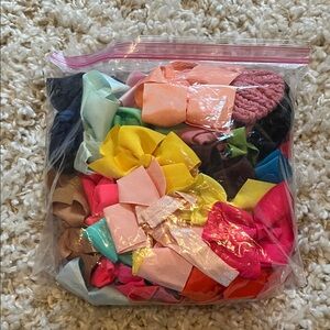 Bag of 27 different color toddler headband hair bows